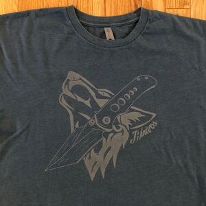 Next Level Apparel JIKnives Graphic Short-Sleeved T-Shirt Men's XXL Blue-Gray